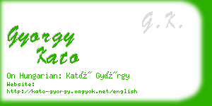 gyorgy kato business card